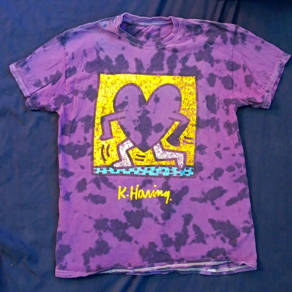 Keith Haring Purple Tie Dye Shirt